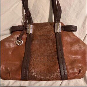 Brighton Acoma Sayan Dessert Sunset Rare Etched Leather Shoulder Handbag